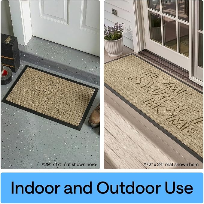GORILLA GRIP 100% Waterproof All-Season WeatherMAX Doormat, US Designed Natural - Image 9