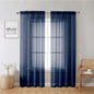 Navy Blue Sheer Curtains 78 Inches Long 2 Panels, Light Filtering Voile Airy by Lecloud