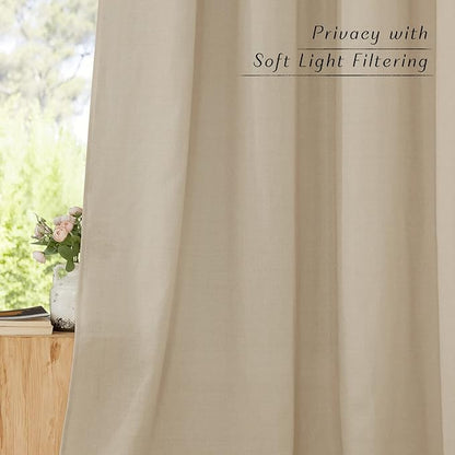 NICETOWN Thick Linen Kitchen Window Curtains Over Sink, Grommet Privacy Added - Image 3