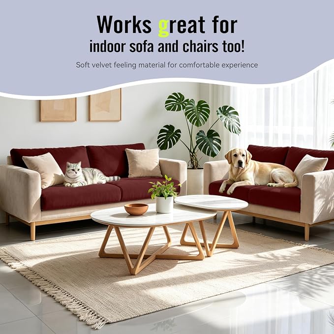 8Pcs Outdoor Cushion Covers, Stretch Patio Furniture Couch Chair Slipcovers | - Image 7