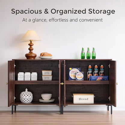 IFBUY Modern Sideboard Buffet Cabinet, Wooden Modular Coffee Bar Cabinets - Image 3