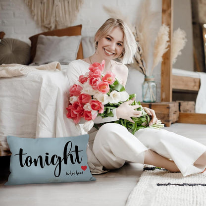 Mancheng-zi Bridal Gift,12x20 Pillow Cover,Bridal Shower Gifts,Funny Couples Reversible Linen Pillow Cover, Bachelorette Party Gifts,Bridal Gifts for Bride,Wedding Gifts for Bride(Light Blue)