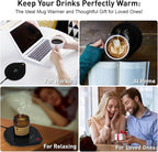 Electric Coffee Mug Warmers for Desk, 75℃ Precision Heating & Auto Shut Off, Spill-Proof Cup Warmer for Coffee/Tea/Milk/Hot Chocolate Beverages (Black)