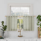 Sage Grey Linen Curtains 24 Inch Length by LAMIT