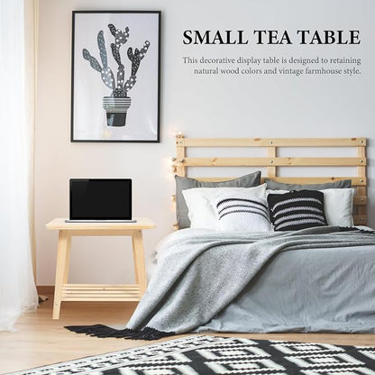 KESYOO Nordic Style Small Sofa Corner Table Solid Wood Bedside Shelf Minimalist - Image 6