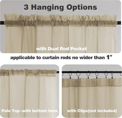 Chyhomenyc Taupe Sheer Curtains 78 Inches Long 2 Panels Set - Image 6