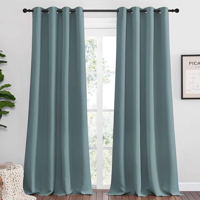 NICETOWN Modern Blackout Curtains Noise Reducing, 2 Panels, W55 x L102 -Inch by NICETOWN