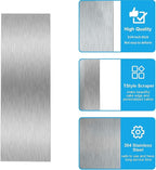 8.7 Inche Stainless Steel Cake Scraper，Double Sided Patterned Edge Stripe Edge Smoother Scraper Cake Decorating，Cake Decorating Comb Cake Scraper (1, 1-2)