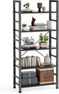 DUMOS 5 Tiers Open Bookshelf, Classic Freestanding Tall Display Shelf, Sturdy by DumosLifestyle