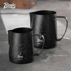 Bincoo Star Milk Frothing Pitcher 21oz/600ml,Espresso Steaming Pitcher,Espresso Machine Accessories,Milk Frother cup,Milk Coffee Cappuccino Latte Art for Home Coffee Bar(Black 20oz)