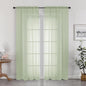 Sheer Curtains 72 Inches Long 2 Panels Set, Light Filtering Sheer Curtain Rod by OWENIE