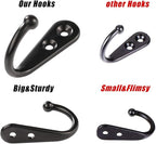 Yangbaga 30Pcs Wall Hooks for Hanging-Large Metal Coat Hooks with 60 Pieces Screws,Black Heavy Duty Wall Mounted Hook for Door Hook,Purse,Towel, Key, Robe, Coats, Scarf, Bag, Cap, Coffee Mugs