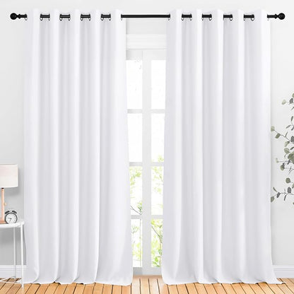 NICETOWN White Room Darkening Bedroom Curtains, Grommet 50% Blackout Thermal by NICETOWN
