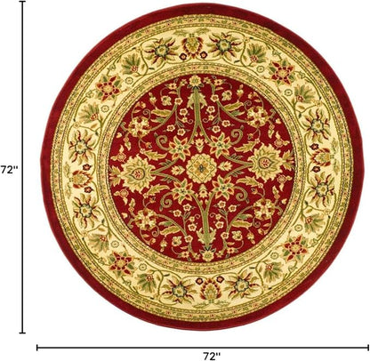 SAFAVIEH Lyndhurst Collection 6' Round Red / Ivory LNH212F Traditional Oriental - Image 2