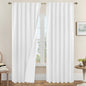White 100% Blackout Linen Curtains 84 Inches by LAMIT