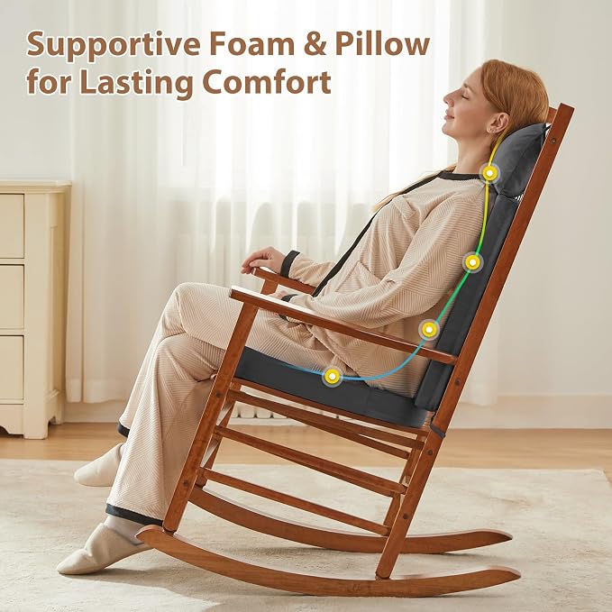 Waterproof Rocking Chair Cushions Outdoor & Indoor, Wooden Rocking Chair Pads - Image 2