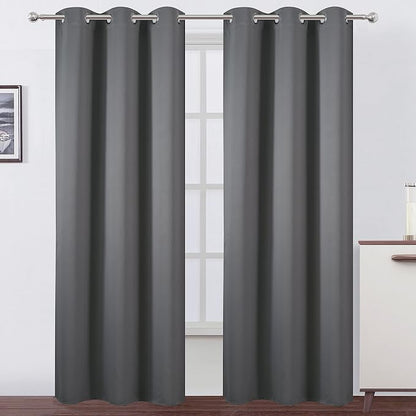Frost Grey Thermal Blackout Curtains/42 x 95 Inch/Set of 2 Panels Room by Lemomo
