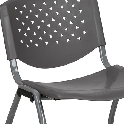 Flash Furniture HERCULES Series 880 lb. Capacity Gray Plastic Stack Chair - Image 11