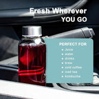 Clear Glass Bottles with Lids 18 oz, Reusable Glass Water Bottles with Stainless Steel Cap for Juicing,Refrigerator,100% Leak Proof, BPA Free, Juice Water Bottle Set of 12