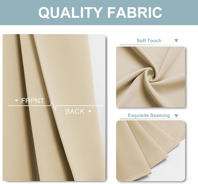 ChrisDowa Blackout Curtains for Bedroom and Living Room 72 Inches Long | 2 - Image 3