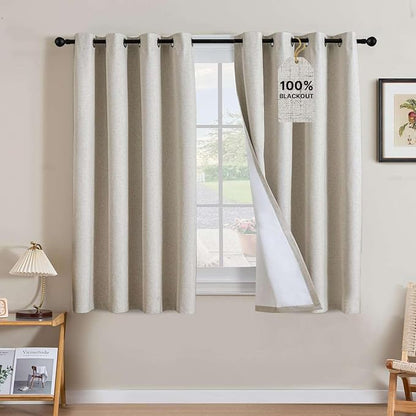 H.VERSAILTEX Linen Curtains 100% Blackout Curtains by HVERSAILTEX