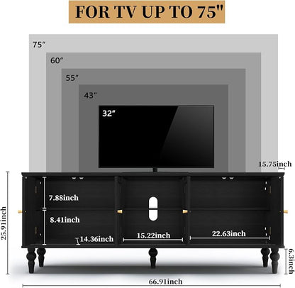 3More 67" Mid Century Modern TV Stand - Image 2