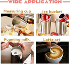 Stainless Steel Measuring Cup Pitcher with Marking with Handle for Milk Froth Latte Art (32OZ/1 Liter)