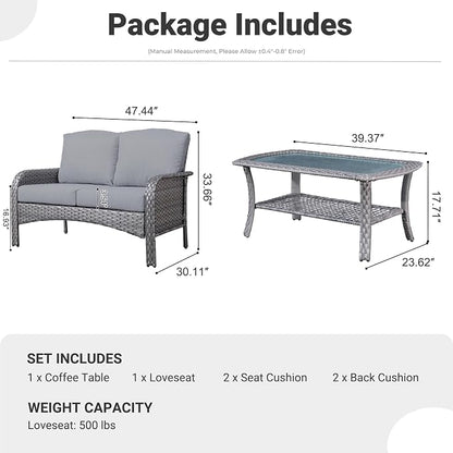 ovios 2-Piece Patio Furniture Set, Outdoor Wicker Sofa - Image 9