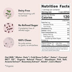 Pop & Bottle, Oat Milk Lattes - Cold Brew with Lions Mane & Reishi, MCT Oil, Single Shot Cold Brew, Mushrooms, Organic, Dairy Free, Gluten Free, Great as Iced Coffee, Lightly Sweetened with Dates - Caramel, 8 Fl Oz (12 Pack)