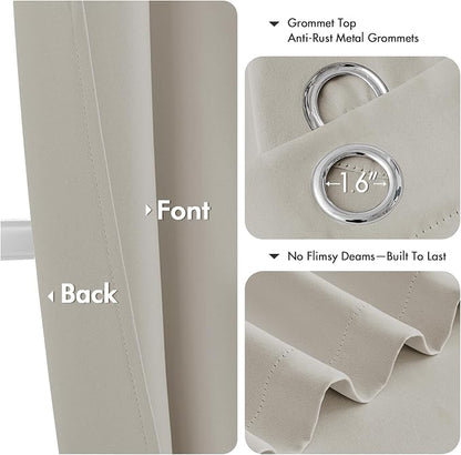 MIULEE Blackout Curtains for Bedroom 2 Panels 40 x 45 Inch Long Natural | - Image 4