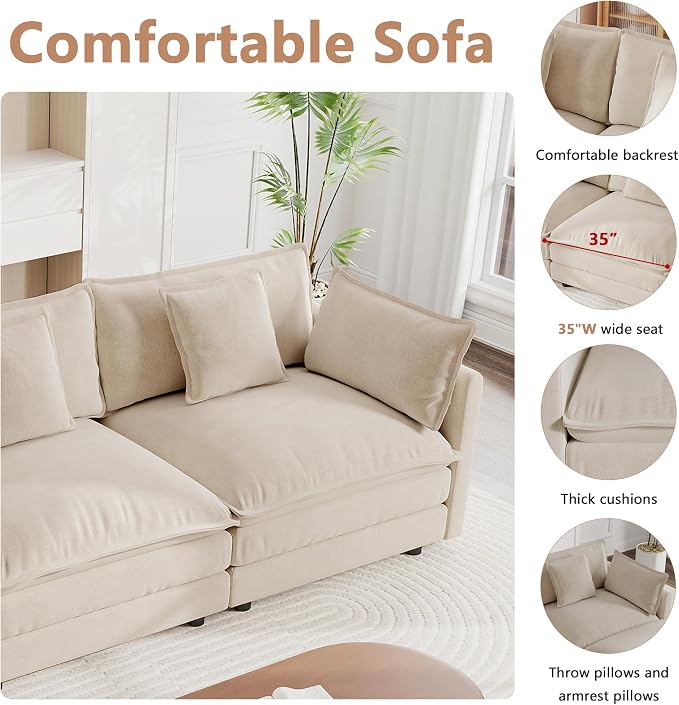 mikibama Modular Sectional Sofa, 146.5 Inch U Shaped Couch Set - Image 3