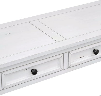 LKTART White Console Table, Solid Wood Sofa Table - Image 9