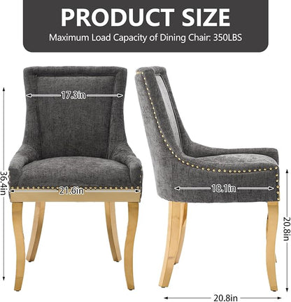 Upholstered Dining Chairs Set of 6, Modern Fabric Side Chairs - Image 3
