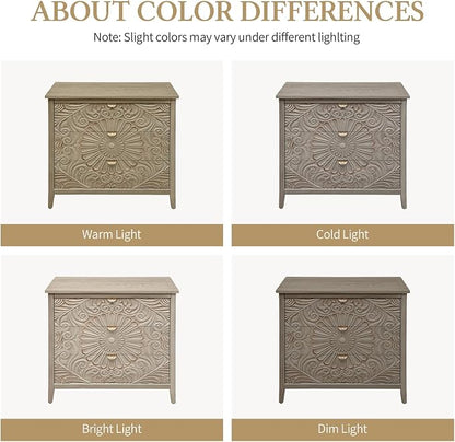 31.5" Carved 3-Drawer Cabinet - Image 6