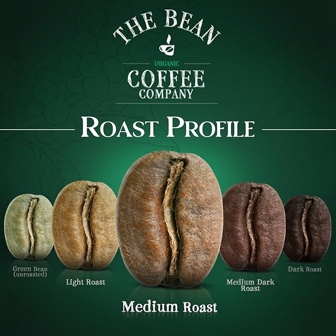 The Bean Organic Coffee Company Central America, Medium Roast, Ground Coffee, 16-Ounce Bag,Café molido tostado organico