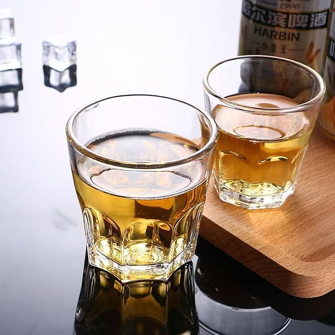 16 Piece Shot Glasses Set 50ML/1.5oz.Small Espresso and LiquorGlasses for Whiskey TequilaVodka, Thick Glass Cups forPotter Style Cocktails Bar Party