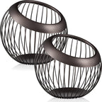 2 Pieces Coffee Pods Holder Large Capacity Coffee Pod Baskets Stainless Steel Cup Organizer Sturdy for Espresso Capsule Pot Storage Metal Wire Fruit Bowl Snack Storage(Dark Brown)