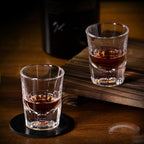KAMMAK 2 Pack Shot Glasses Bulk 2.5oz Cool Shot Glasses with Heavy Base for Whiskey, Vodka in Bar And Party Gifts for Men, Whisky Lovers, Wedding, Anniversary, Birthday