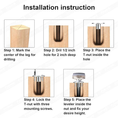Heavy Duty Furniture Leveling Feet Adjustable Furniture Leg Levelers - Image 7