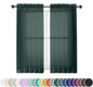 Green Sheer Curtains 54 Inch Length 2 Panels Set by OWENIE
