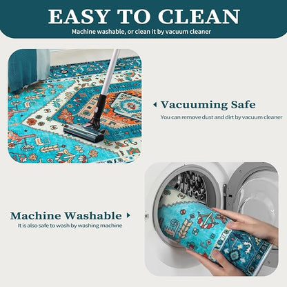 SERISSA 5x7 Washable Non Slip Boho Area Rug - Image 2