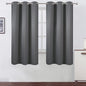 Frost Grey Blackout Curtains 34 x 63 Inch Length/Set of 2 Curtain by Lemomo