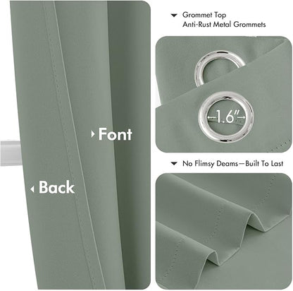 MIULEE Blackout Curtains for Bedroom 2 Panels 40 x 84 Inch Long Light Green | - Image 4