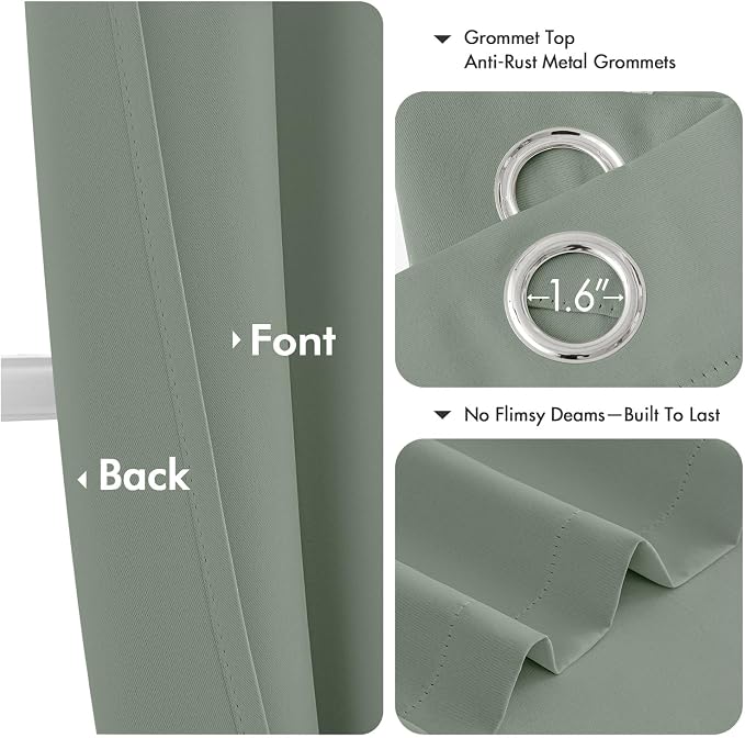 MIULEE Blackout Curtains for Bedroom 2 Panels 40 x 54 Inch Long Light Green | - Image 4