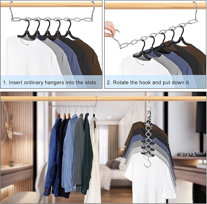 12 Pack Space Saving Hangers for Clothes, Sturdy Metal Hangers Heavy Duty Magic - Image 7