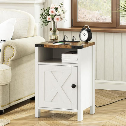 Fameill Farmhouse End Tables Set of 2, Nightstands - Image 2
