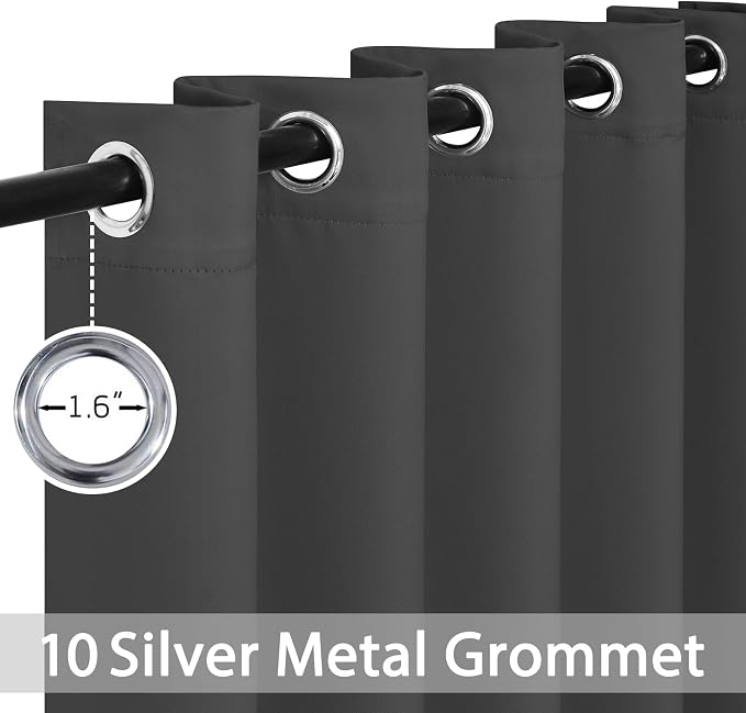 Yakamok Room Darkening Curtains 70x84 inch Length Charcoal Grey-Living Room | 2 - Image 2