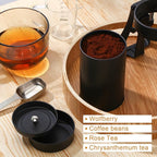 Tanlade 3 Pcs Tea Tin Canister Metal Round Can with Airtight Lid Double Sealed Tea Tin Canisters, with 1 Erasable Chalk Marker and 16 Stickers for Loose Leaf Coffee Sugar, 16 oz