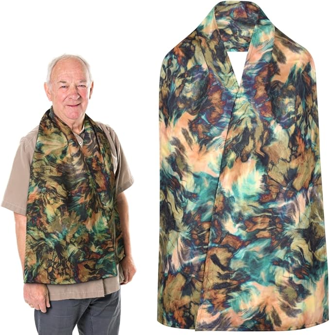 Adult Bib Scarf - Dignified Alternative to Bibs | Washable and Reusable Clothing Protectors for Eating