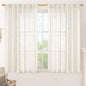 Linen Semi Sheer Curtains for Small Window 40 Inch Length | Light Filtering by LAMIT